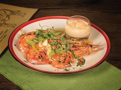 Tiger prawns Catalan style