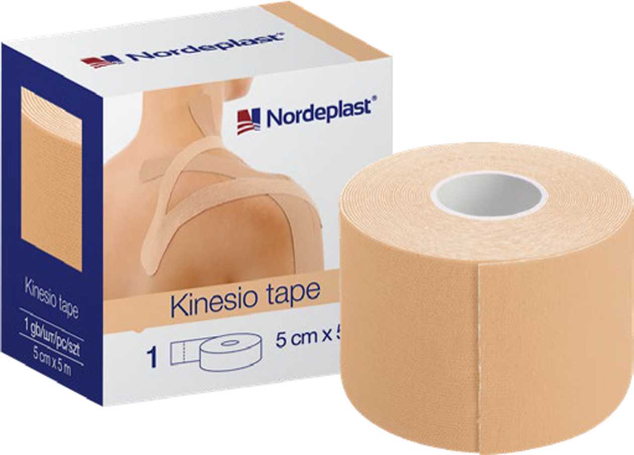 Kinezioloģiskais teips 5cmx5m bēšs NORDEPLAST
