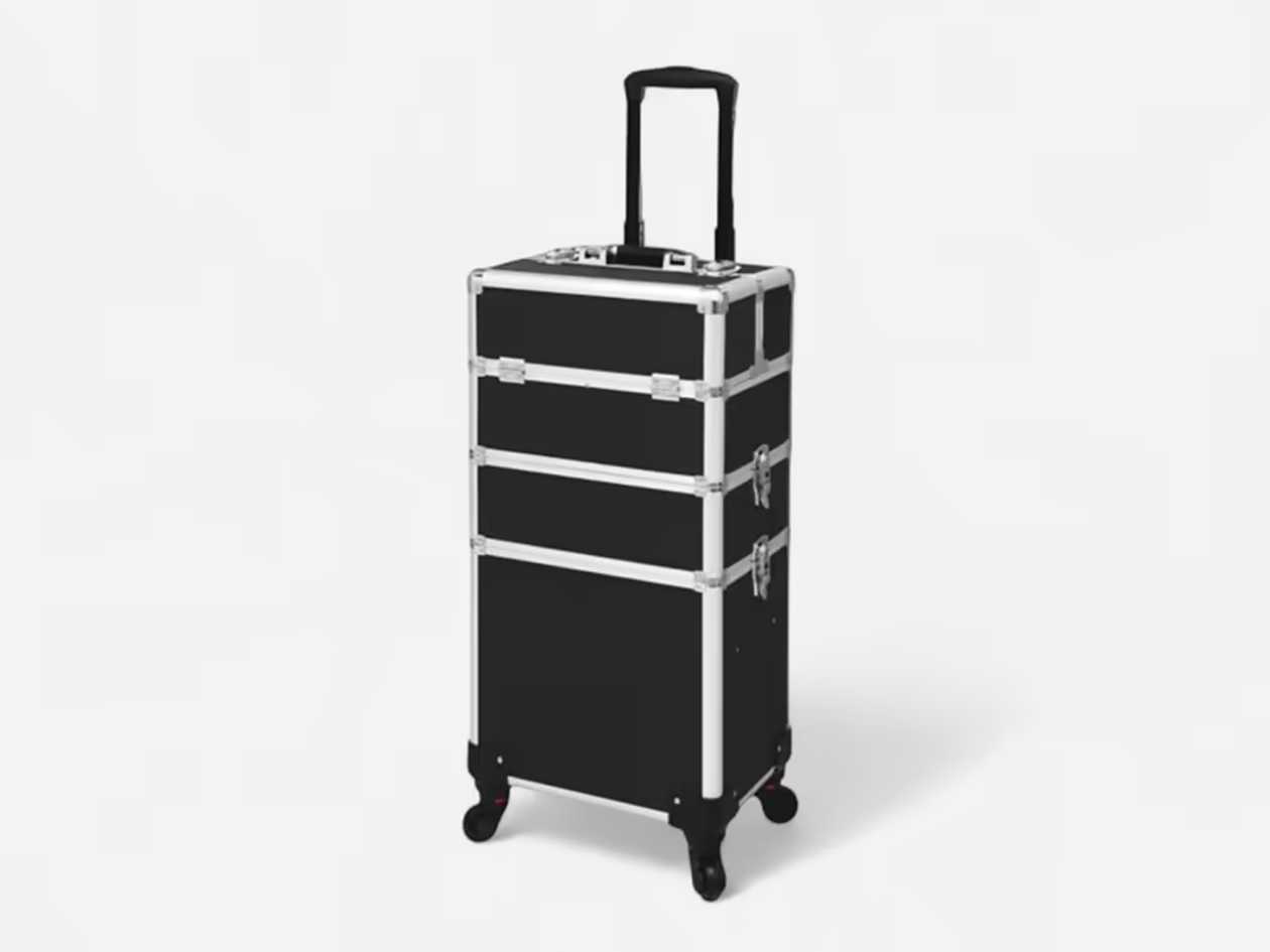 4in1 Professional Plain Black Trolley Case