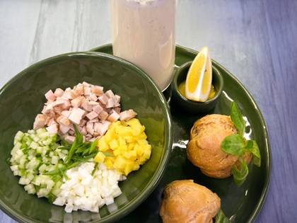 Okroshka with chicken