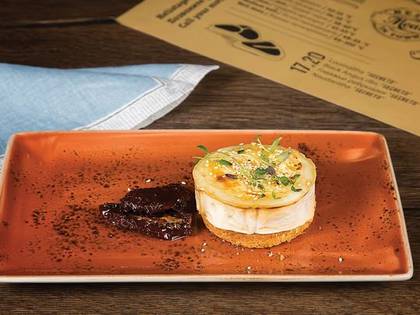 Baked goat cheese on toast
