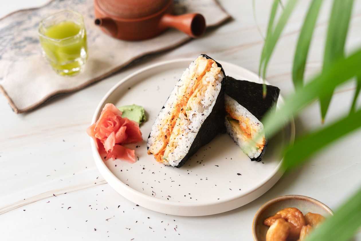 Spicy Shrimp Onigirazu