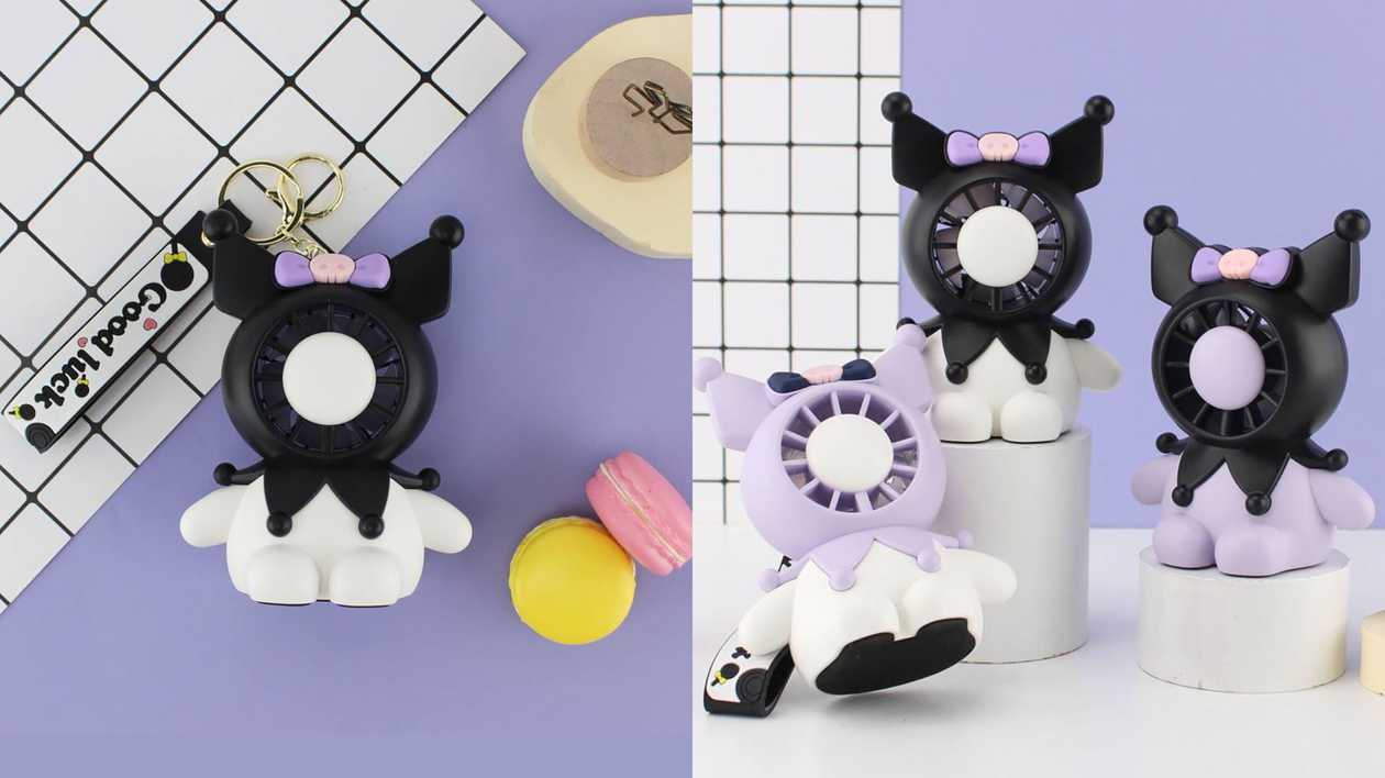 Kuromi Happy Mini USB Fan (Black and White)