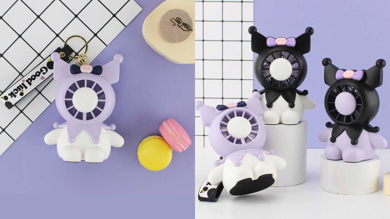 Kuromi Happy Mini Fan - USB Powered (Purple-White)