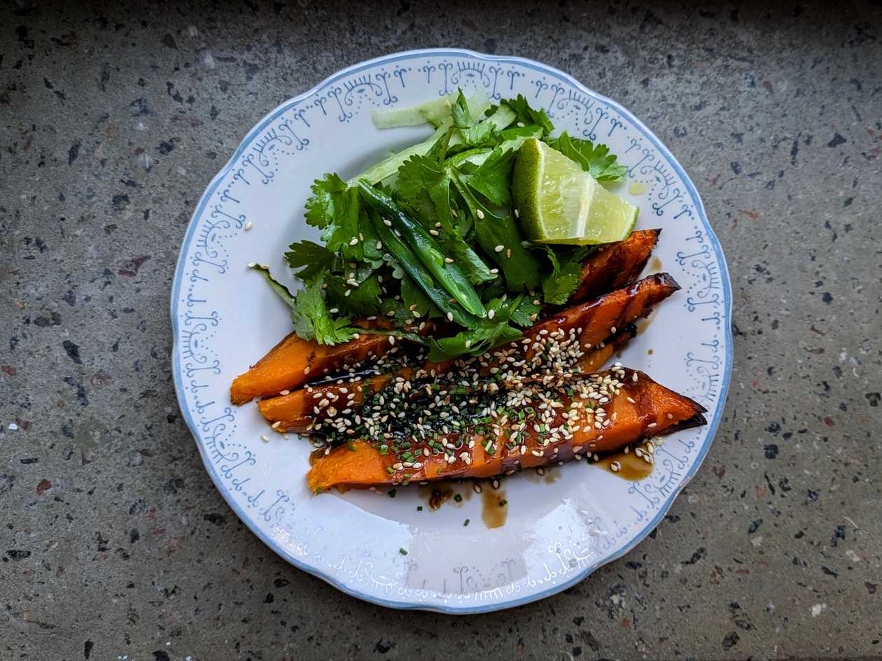 Baked Sweet Potato with Unagi Sauce