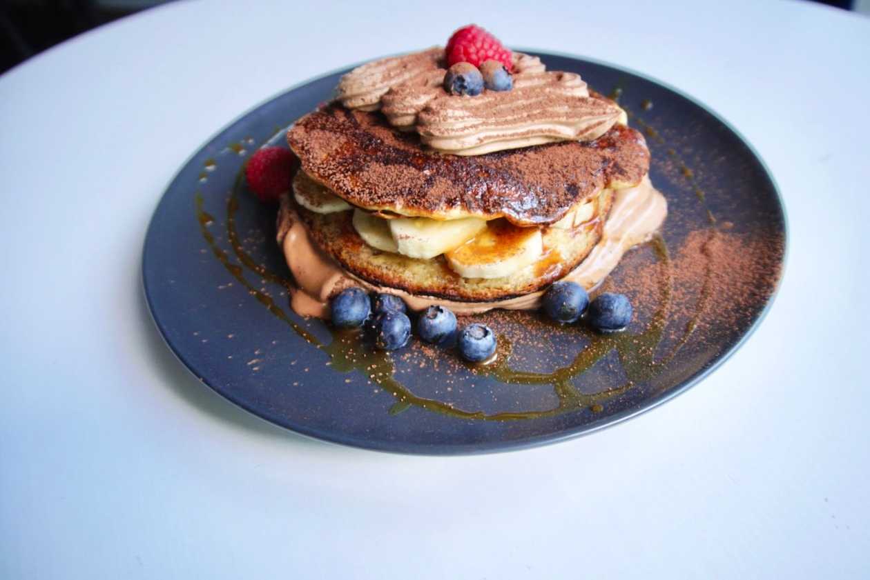 Mocha Pancakes: with chocolate mousse and espresso