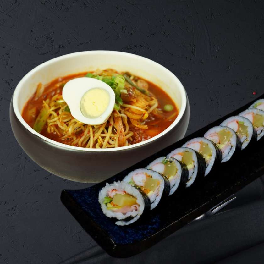 Gimbap + Kimchi Ramen or Doma Ramen