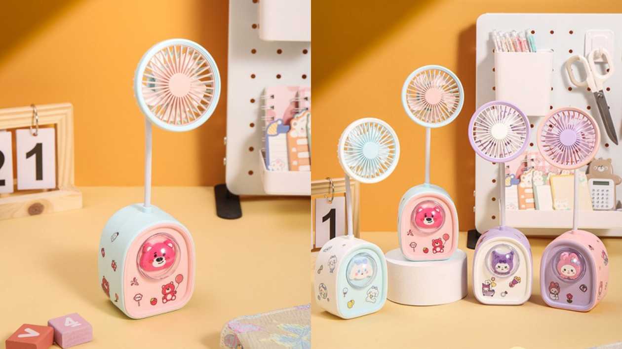 Mini Mi Fan - USB Powered (Pink-Green)