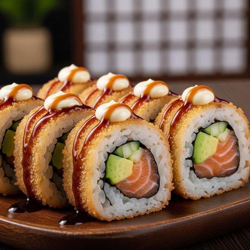 Fried Futomaki salmon