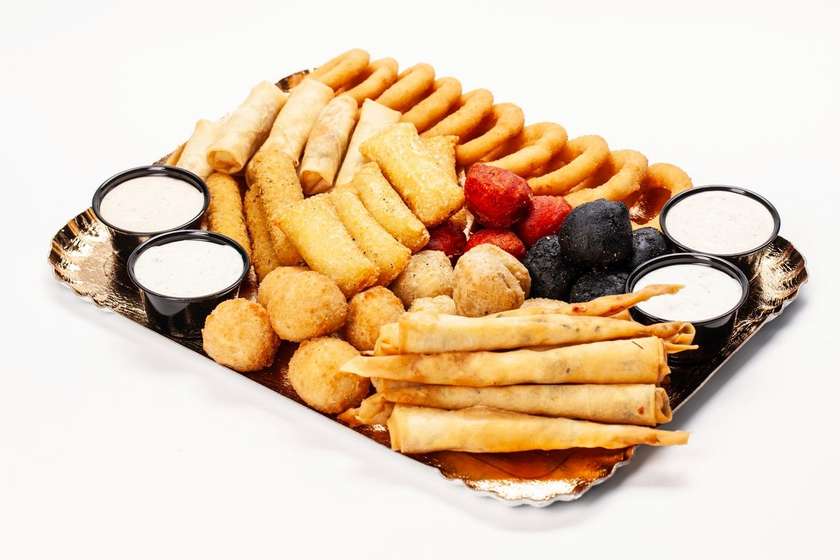 Large set of various cheese snacks