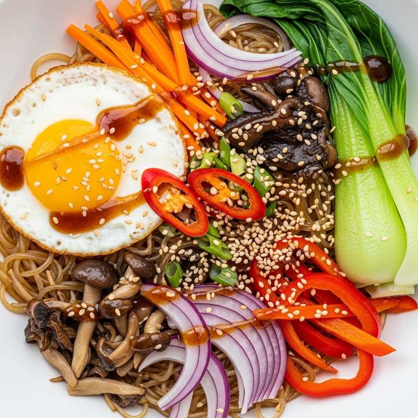 Fried Korean glass noodles