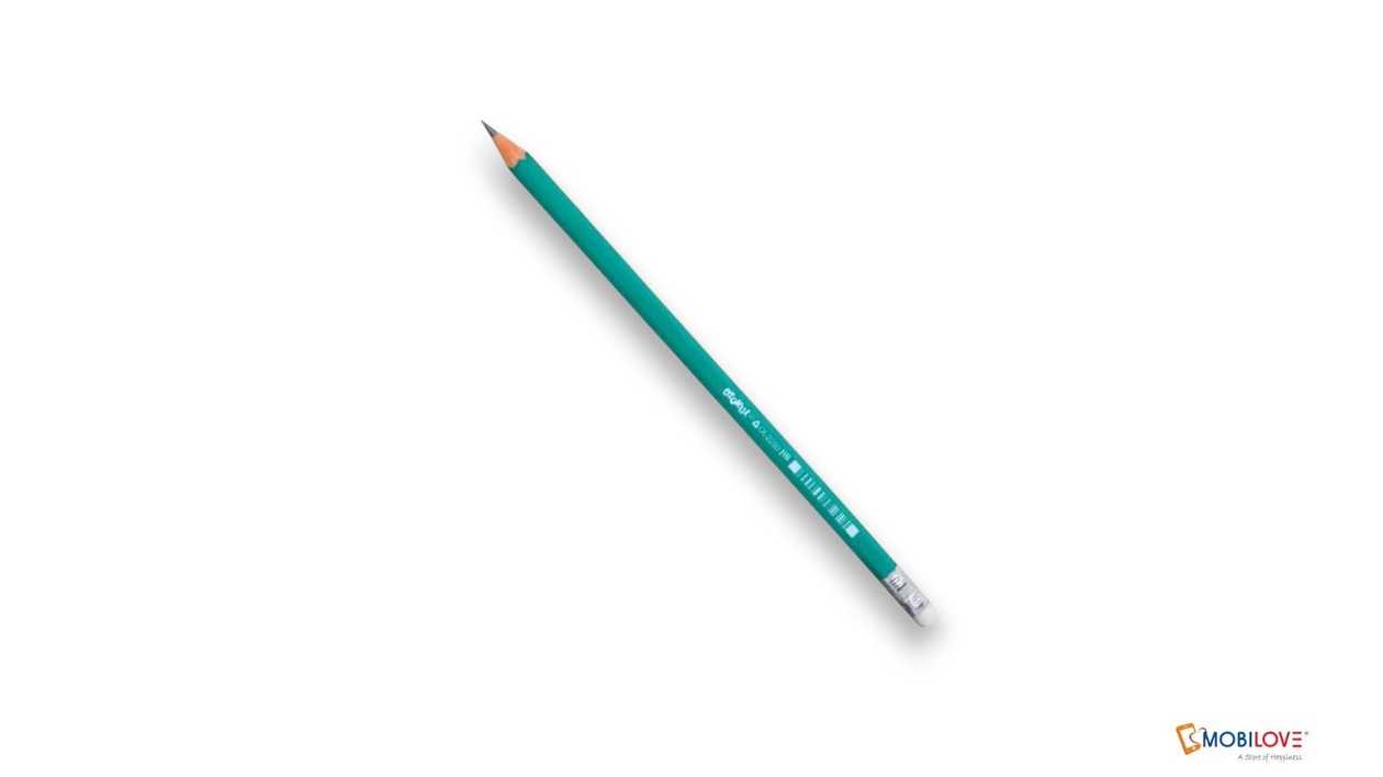 Simple pencil, with eraser.