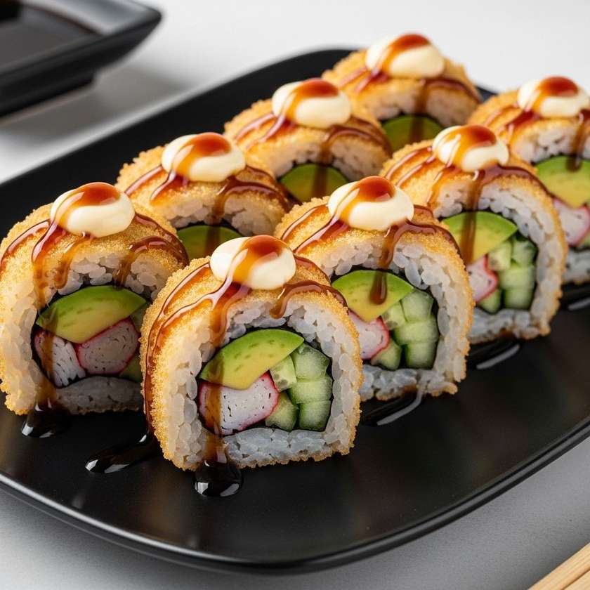 Fried Uramaki crab sticks