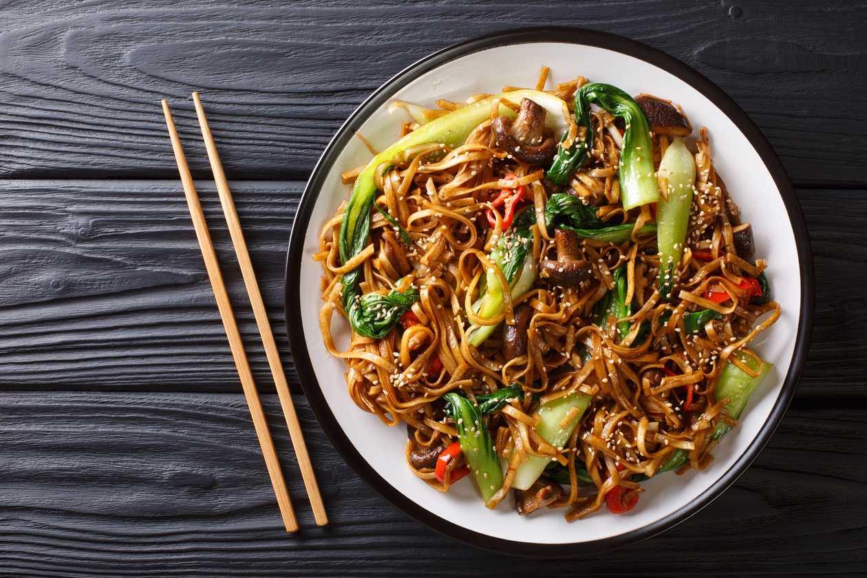 Udon noodles with duck meat