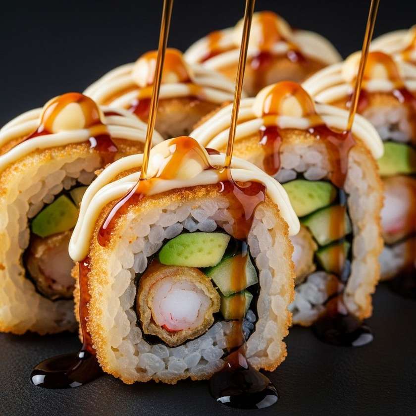 Fried Uramaki shrimps