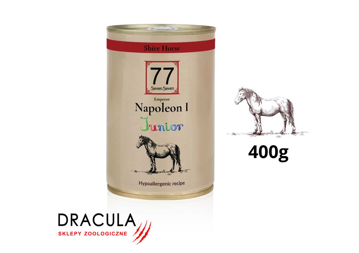 77 Petfood Junior Napoleon I z koniną 400g