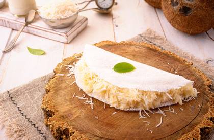 Tapioca com Coco Seco e Leite Condensado