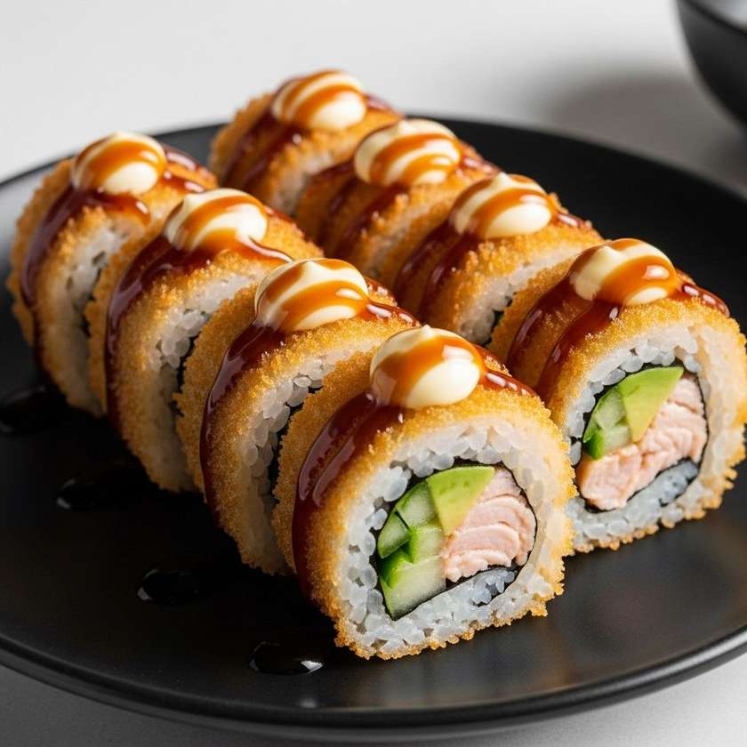 Fried Futomaki salmon