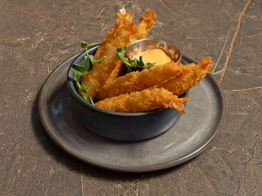 Crispy prawns with bang bang sauce