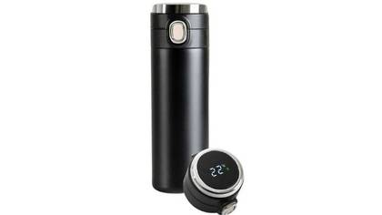 MU Thermal Water Bottle Intelligent LED Temperature Display Touch 400ml Black