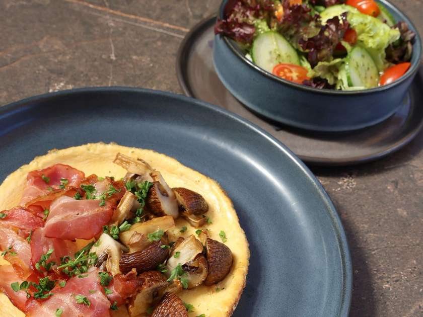 Omelette baked in the Charcoal Oven