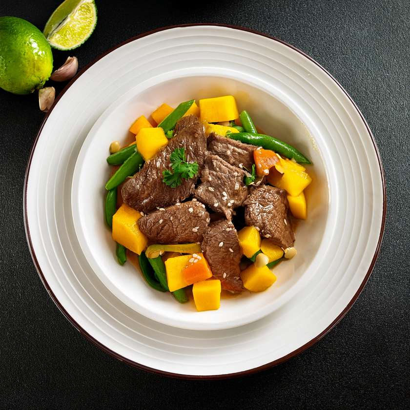 62. Beef Sauté with Mango Sauce
