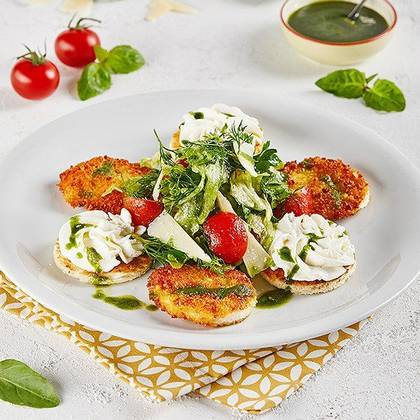 Chicken salad with parmesan cheese