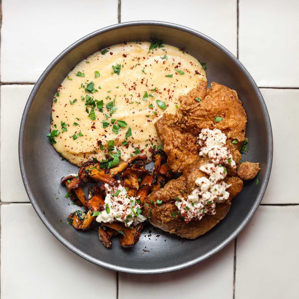 Crispy Chicken with Chanterelles