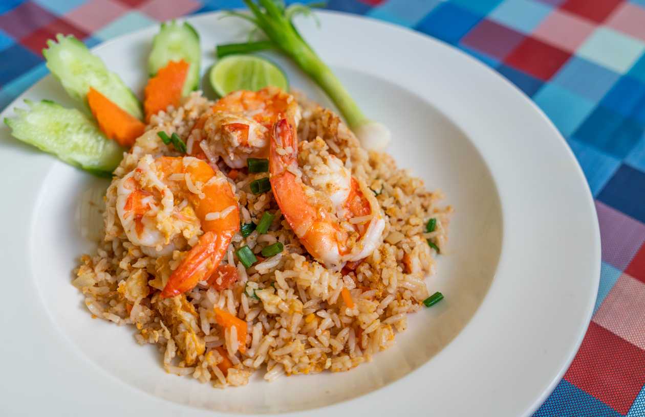 Smažená rýže s krevetami