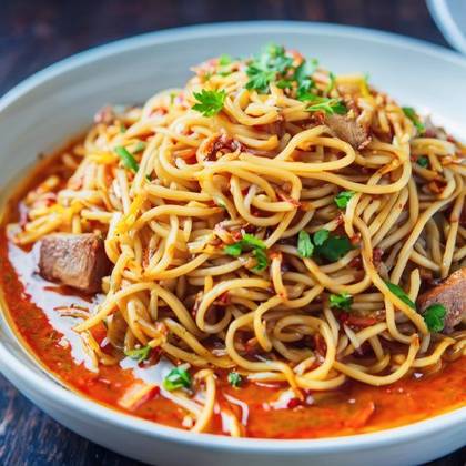 Restovaný udon s kachnou na kari