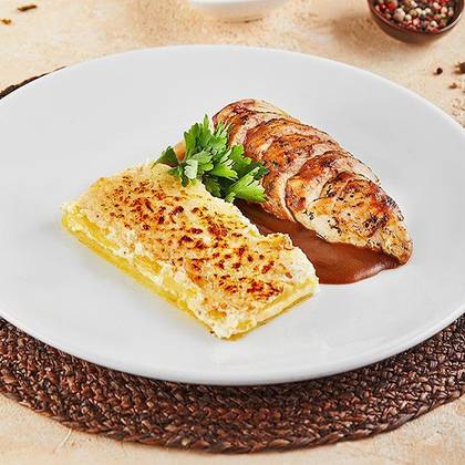 Chicken with demi-glace sauce