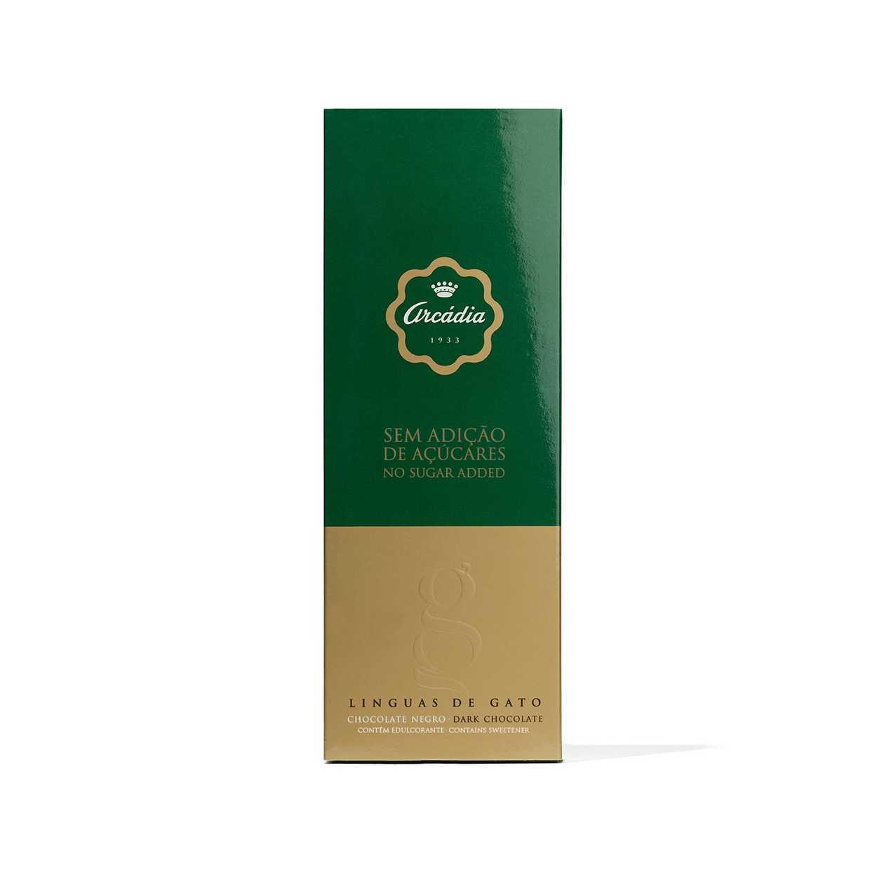 Cx Línguas de gato sem açúcar chocolate negro
