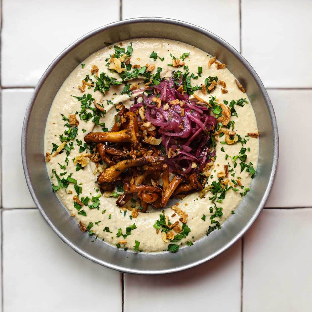 Hummus Plate with Chanterelles