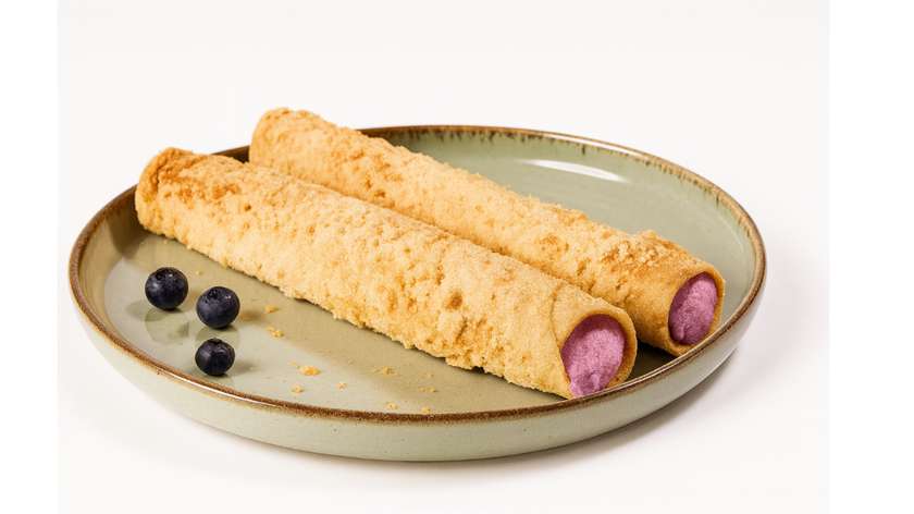 Roll with cream and blackberry