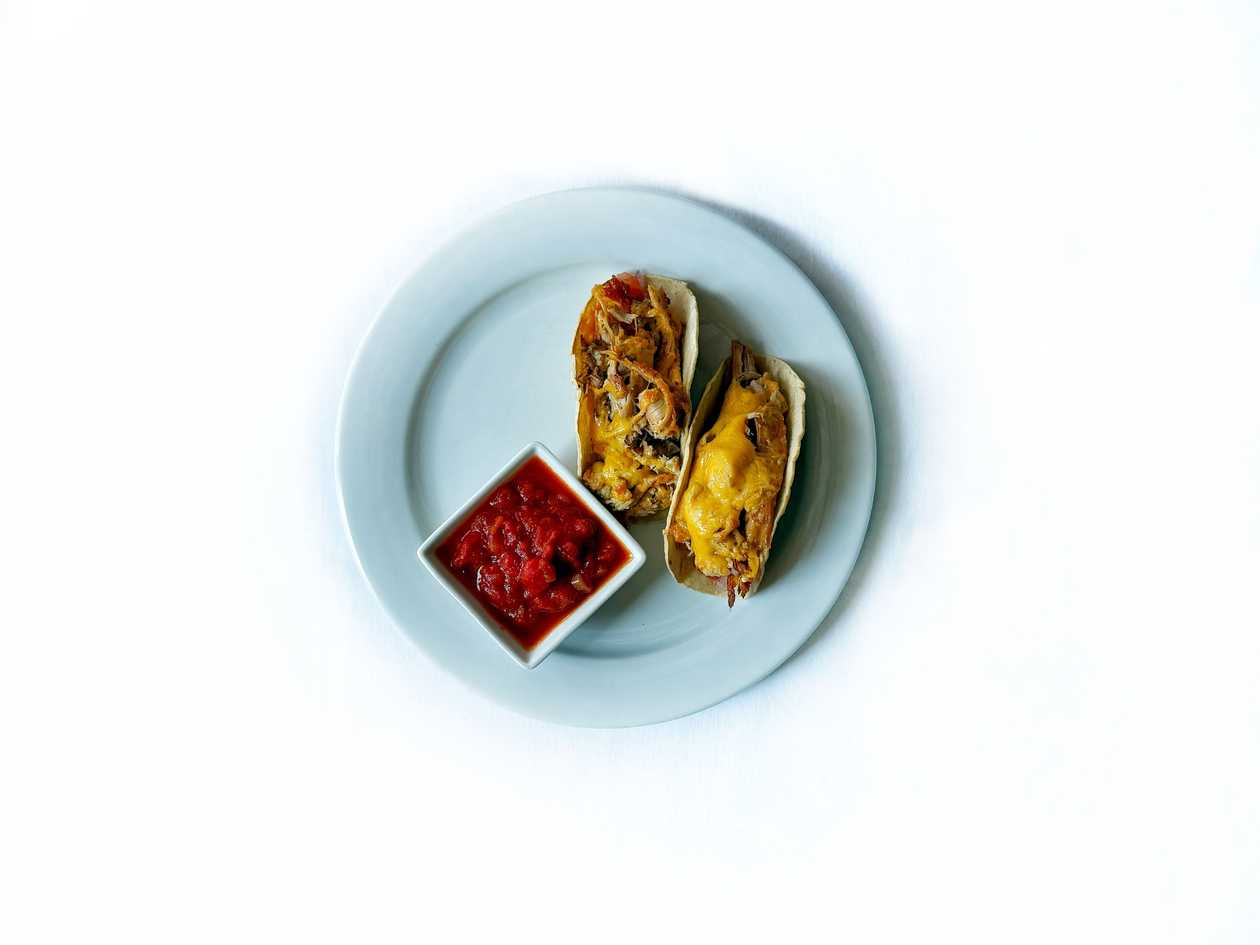 Tacos with chopped pork shoulder