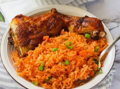 Nigerian Party Jollof Rice with Chicken