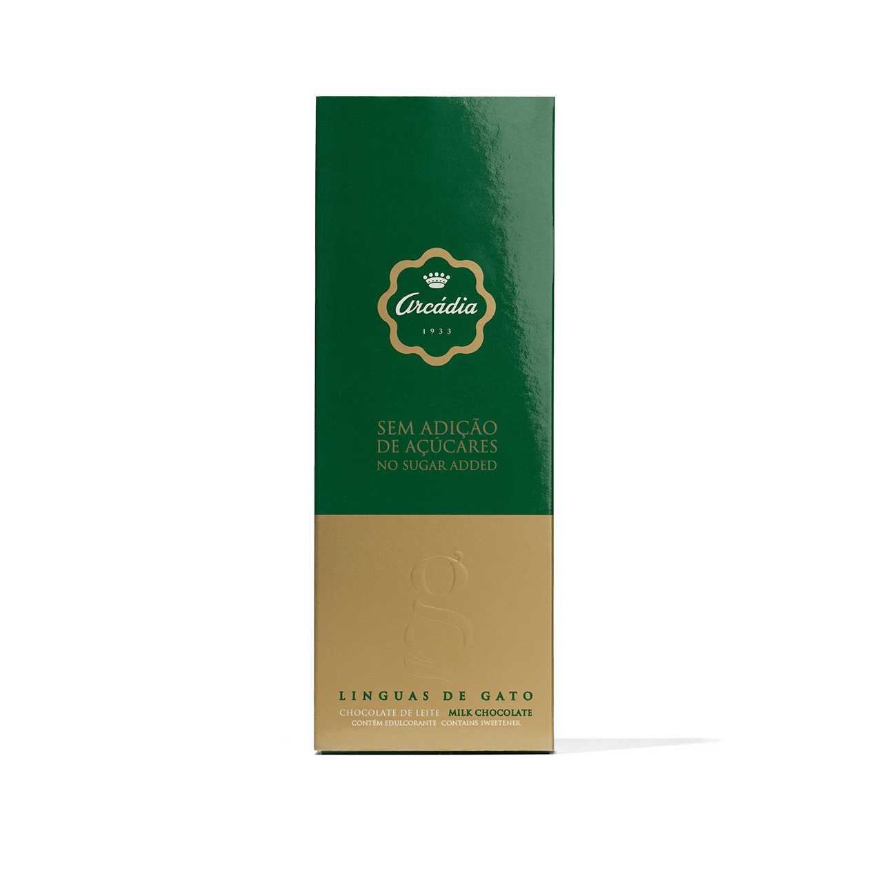 Línguas de Gato de Chocolate de Leite sem açúcar.