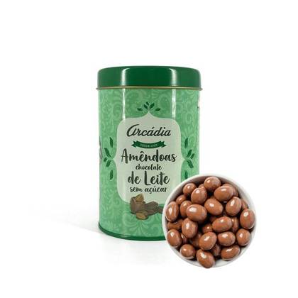 Lata de Amêndoas de Chocolate de Leite sem Açúcar
