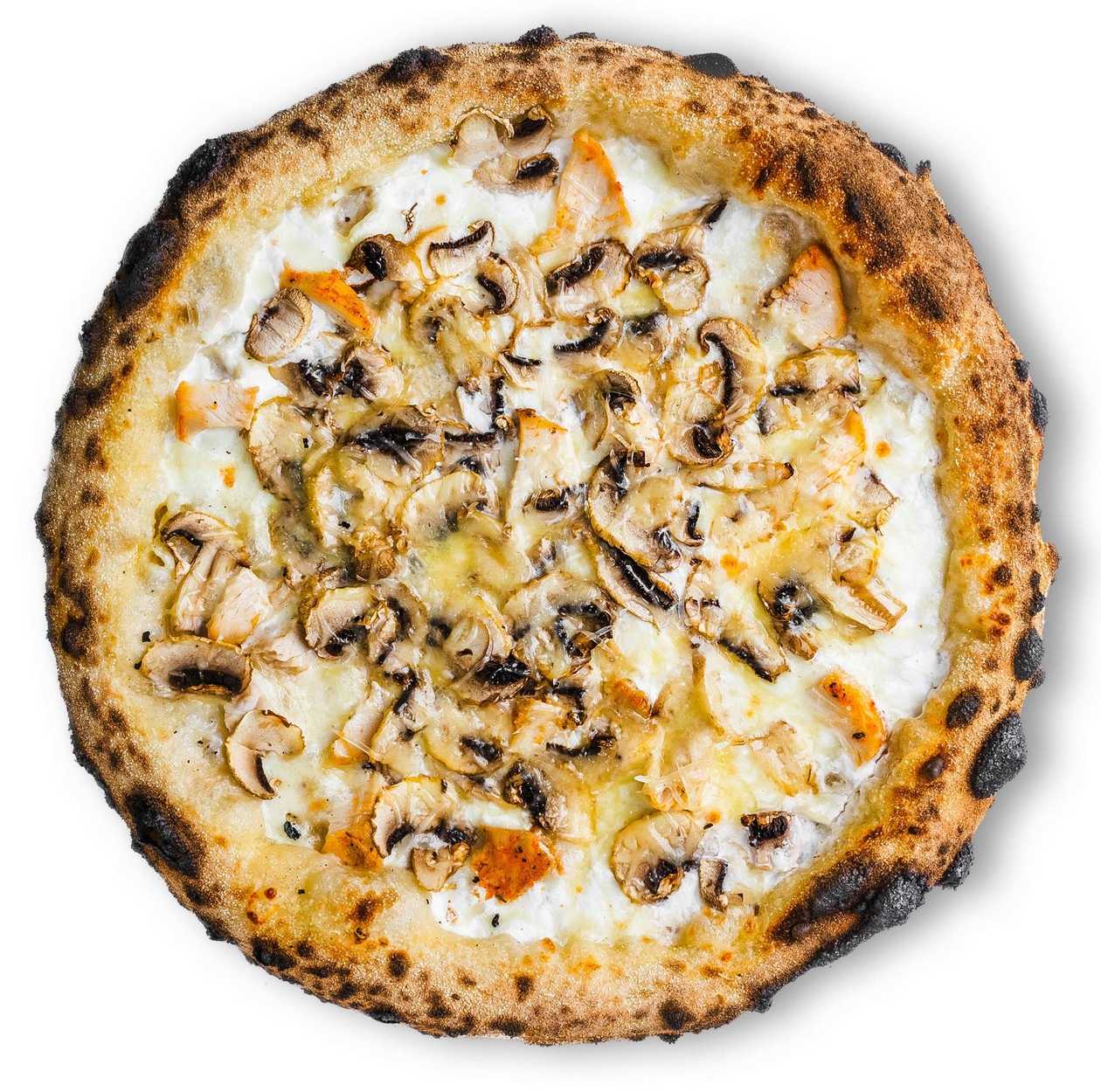Mushroom and Chicken Pizza