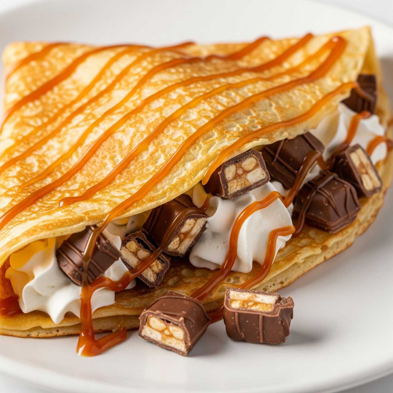 Crepe, Waffle ou Panquecas Snickers