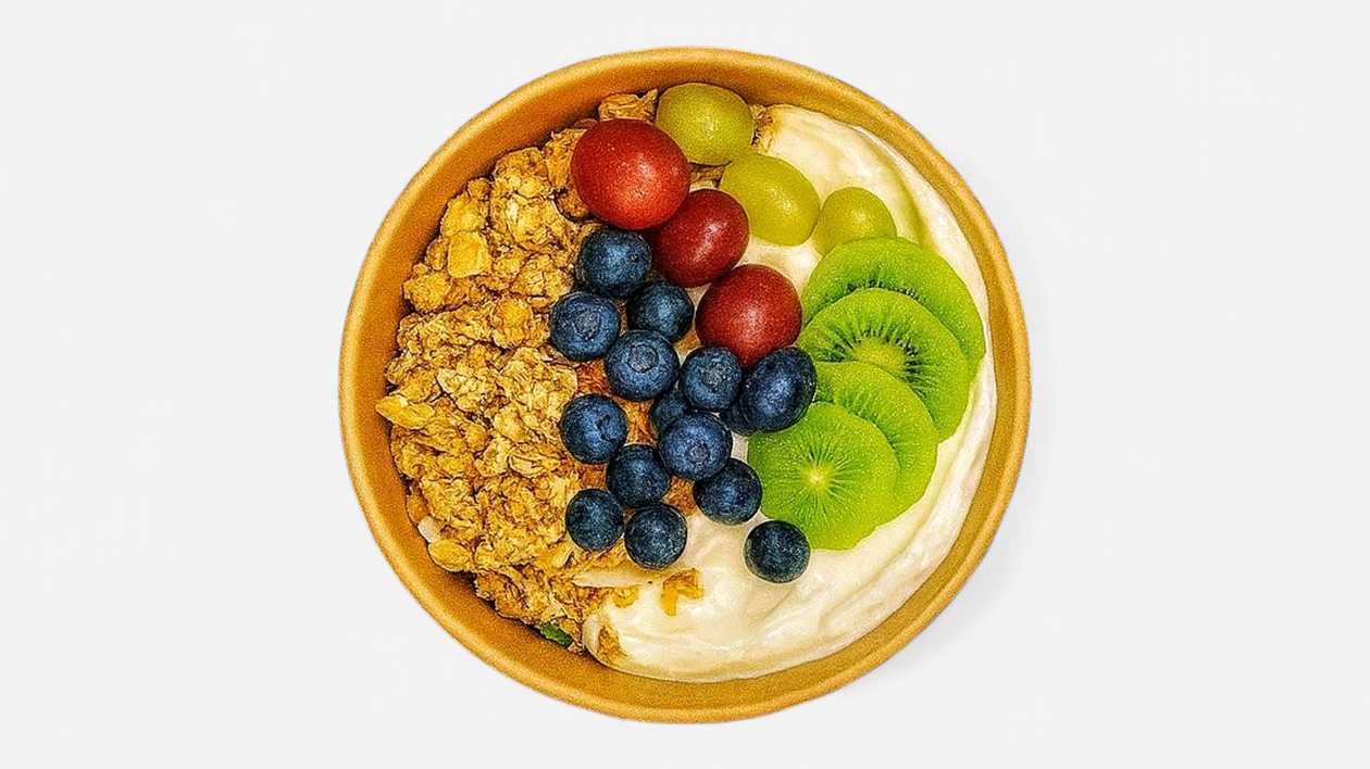 Granola Bowl - Yoghurt, Granola, Kiwi, Grapes & Blueberries
