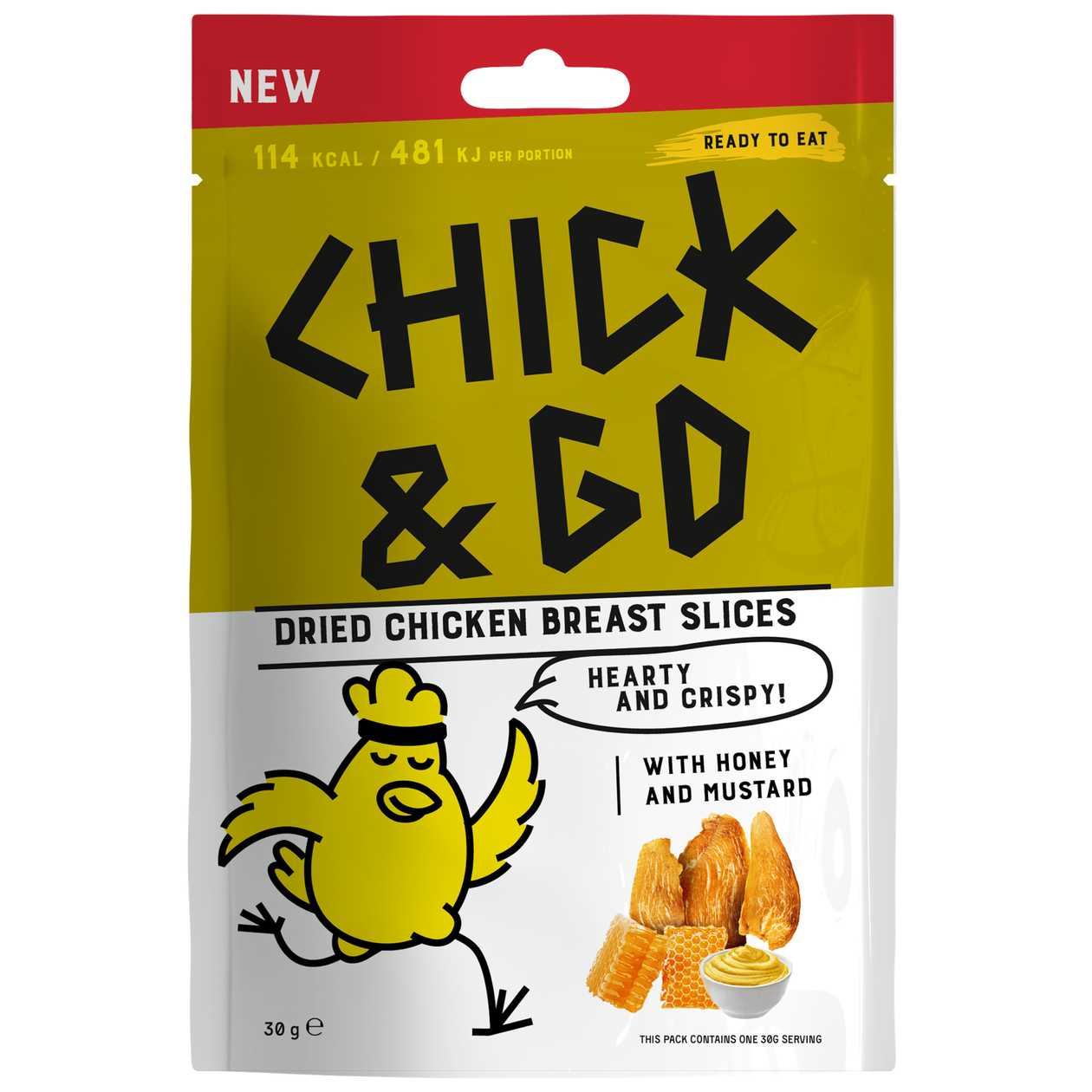 Vistas gaļas uzkoda Honey&Mustard, Chick&Go, 30g