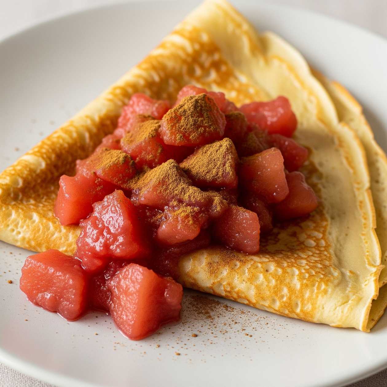 Crepe, Waffle ou Panquecas com Compota de Maça e Canela