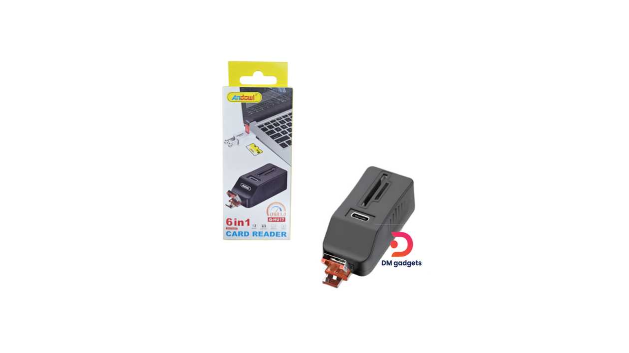 #531A#Andowl®Q-HU17 6-in-1 Card Reader -USB 3.0-Black
