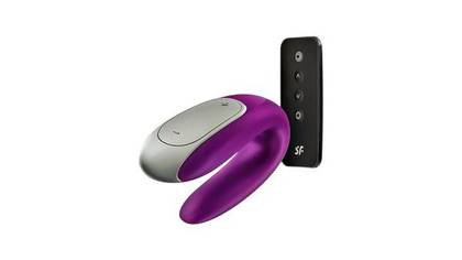 Satisfyer – Double Fun Connect App, purple couples vibrator with remote control