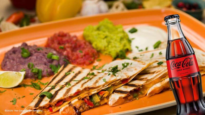 Quesadilla with chorizo beef + drink