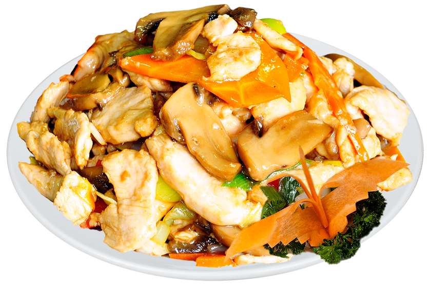 Chicken with white mushrooms