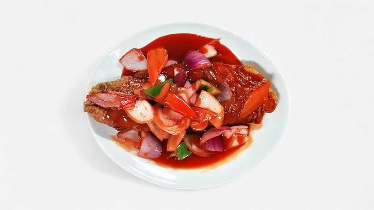 28. Deep Fried Sliced Fish with Sweet and Sour Sauce