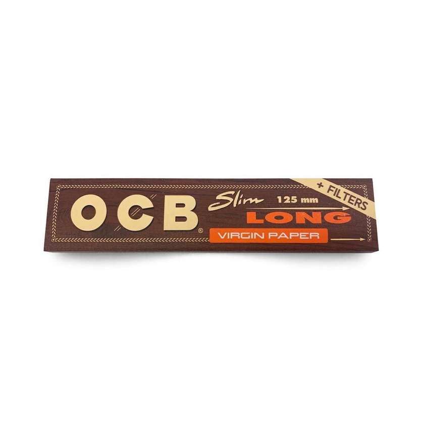 OCB Extra Long - Rolling Paper Brown Unbleached Virgin - Slim + Filters