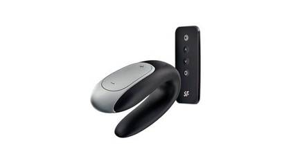 Satisfyer – Double Fun Connect App, black couples vibrator with remote control